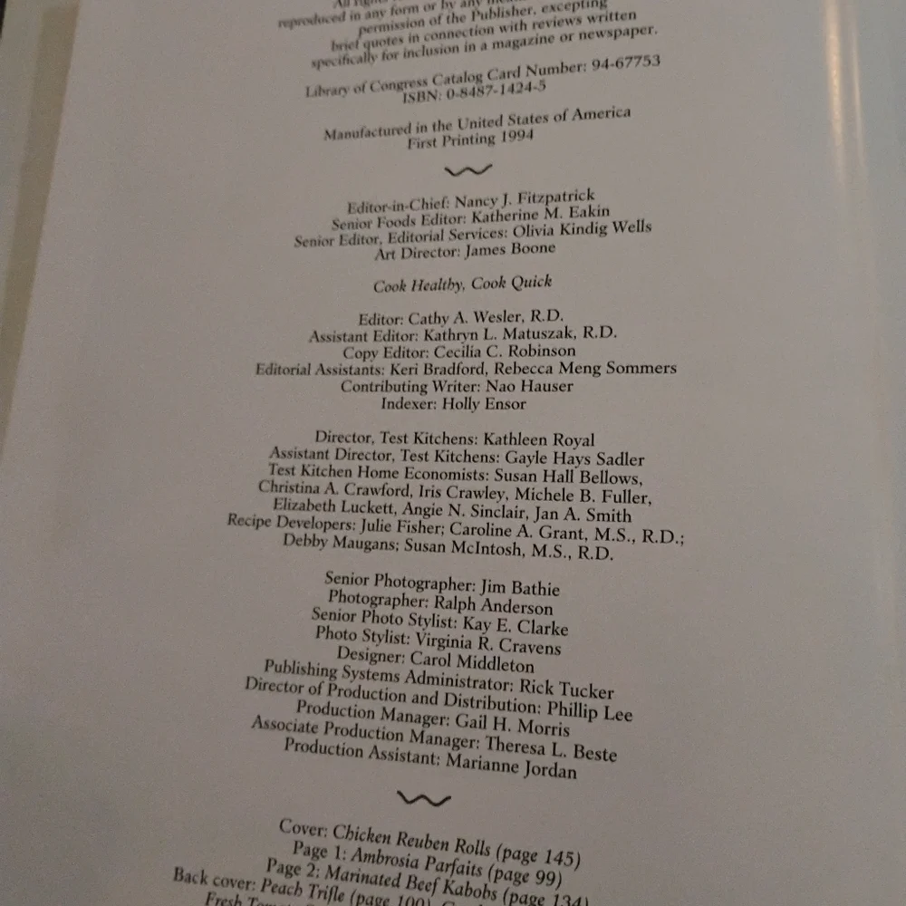Cook Healthy Cook Quick Cookbook